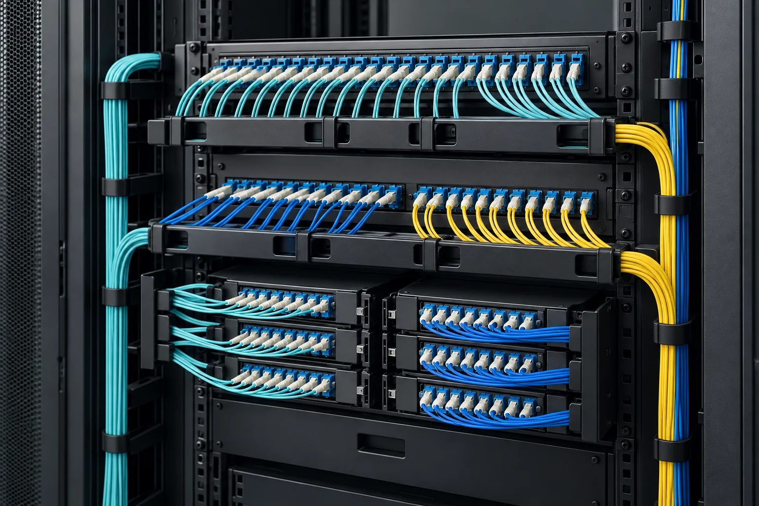 Fiber patch panel with high-density optical connections
