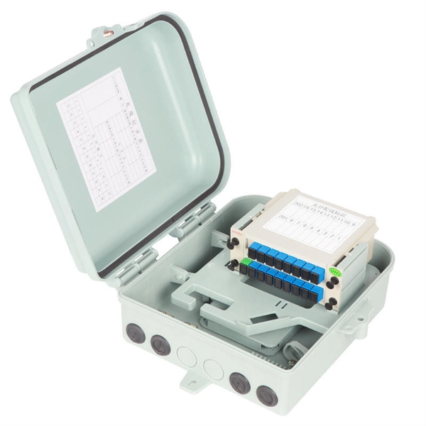 KVM switch connected to fiber optic cable